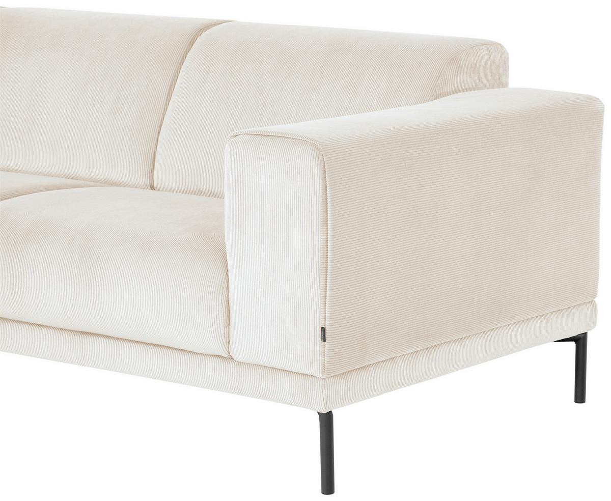 Ecksofa Erno Beige S: 262 Cm - Beige/Schwarz, Design, Textil (262/183cm) - MID.YOU