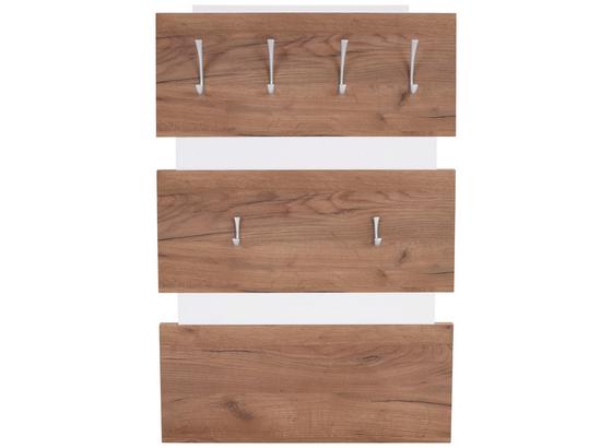 Garderobenpaneel Moya - Eichefarben/Weiß, MODERN, Holzwerkstoff/Kunststoff (70/99/2cm)
