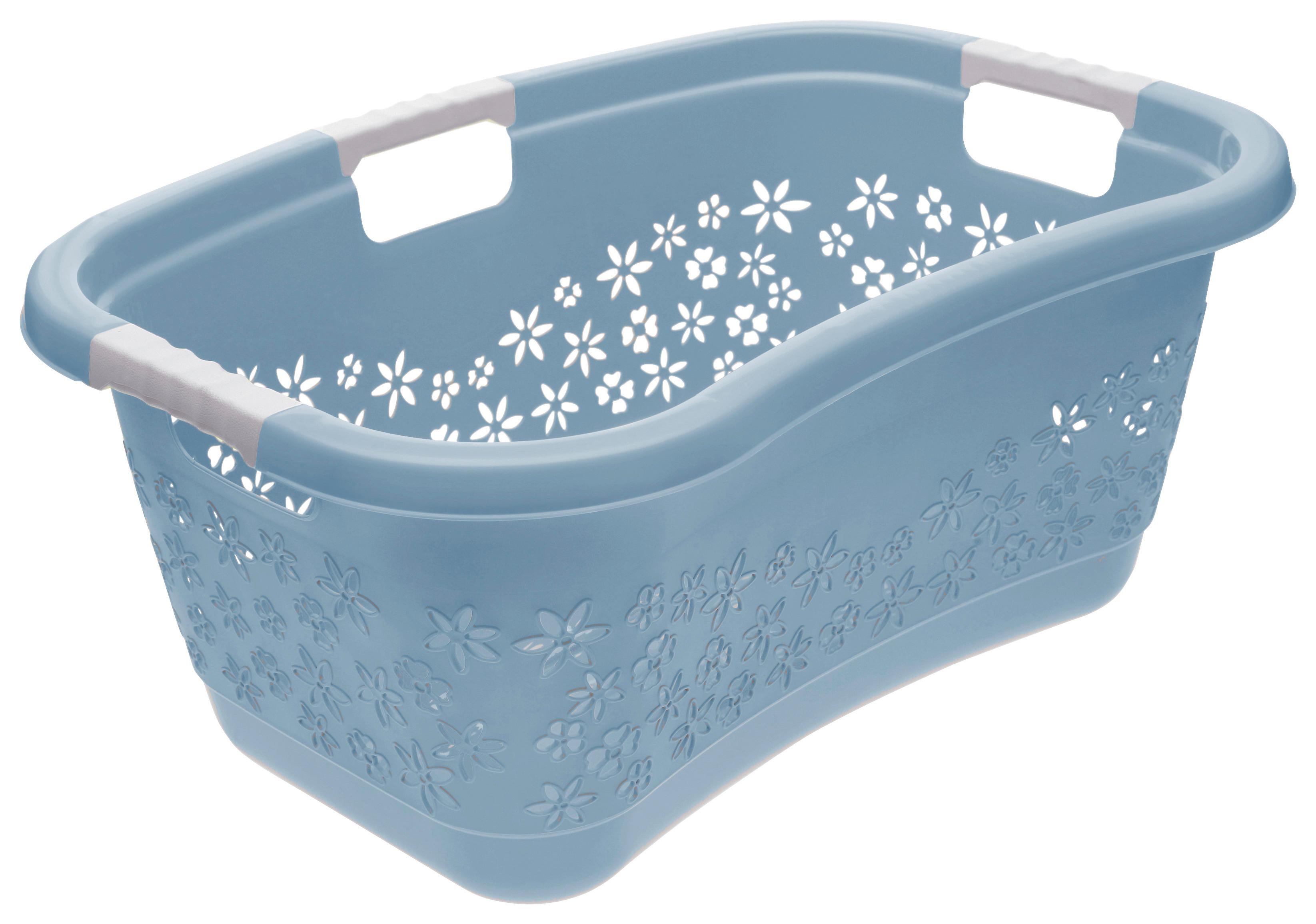 Wäschekorb Lasse Blau, 65x45x28,5 cm - Blau, Basics, Kunststoff (65/45/28,5cm)