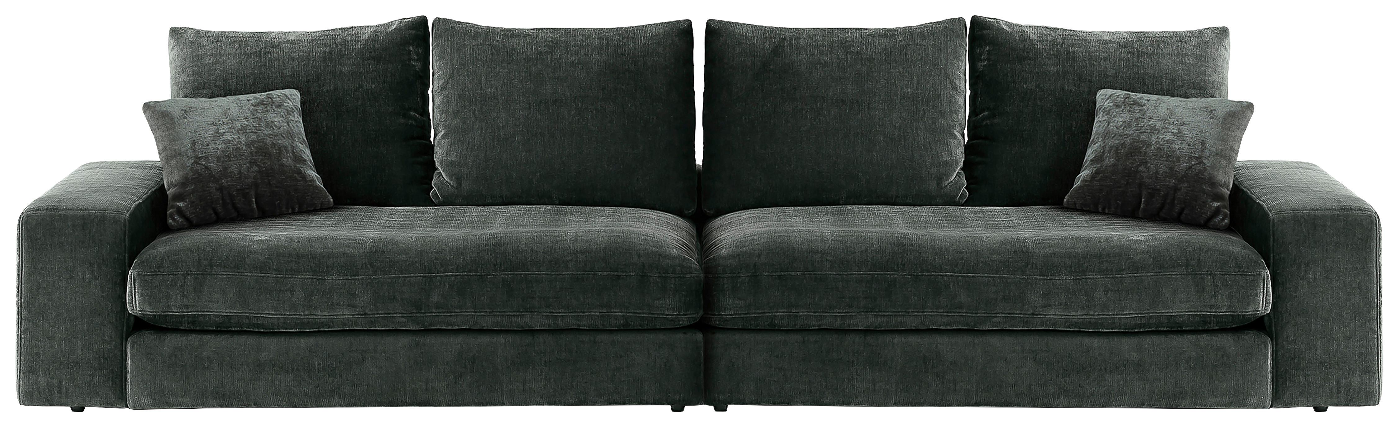 BIGSOFA BE RELAXED - Dunkelgrün/Schwarz, MODERN, Textil (314/67/125cm) - MID.YOU