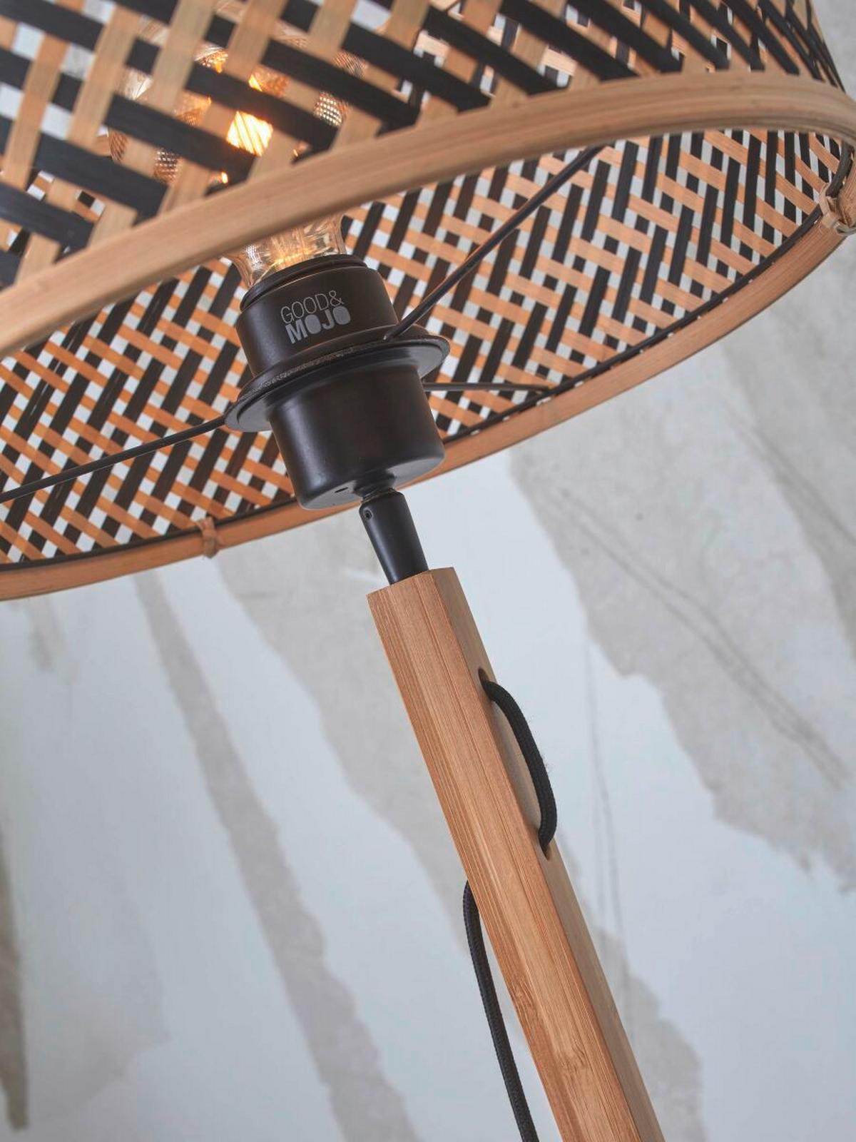 Stehleuchte Java Naturfarben/Schwarz B: 32 cm - Schwarz/Naturfarben, Trend (58/32/150cm) - Good & Mojo