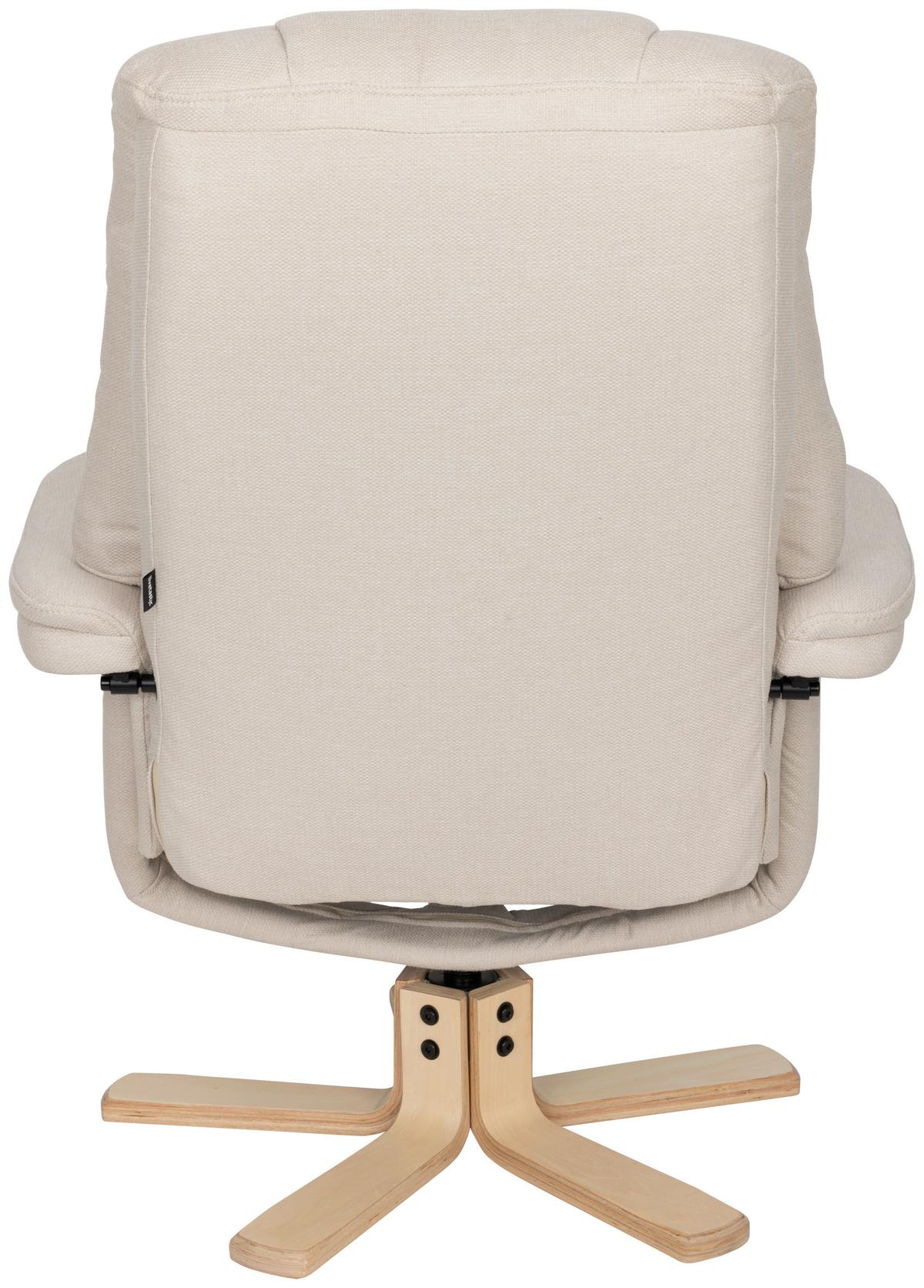 Relaxsesselset Serenity Creme B: 80 Cm - Creme/Naturfarben, Design, Holz/Textil (80/109/79cm) - Livetastic