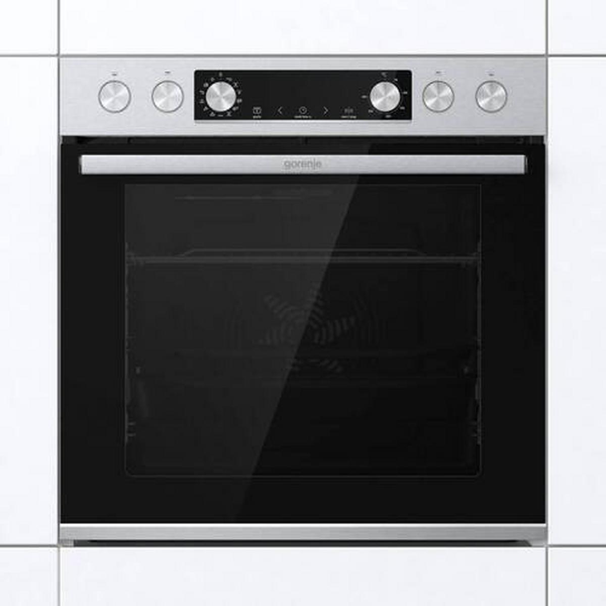 Einbauherd-Set B: 59,5 cm Elektro-Glaskeramik - Edelstahlfarben/Schwarz, Basics, Glas/Metall (59,5/59,5/56,4cm) - Gorenje