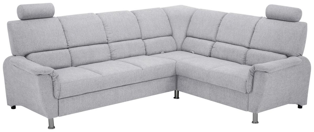 Sedačka MARSYLIA, pravá, modrošedá - černá/barvy stříbra, Design, kov/dřevo (270/219cm) - MID.YOU