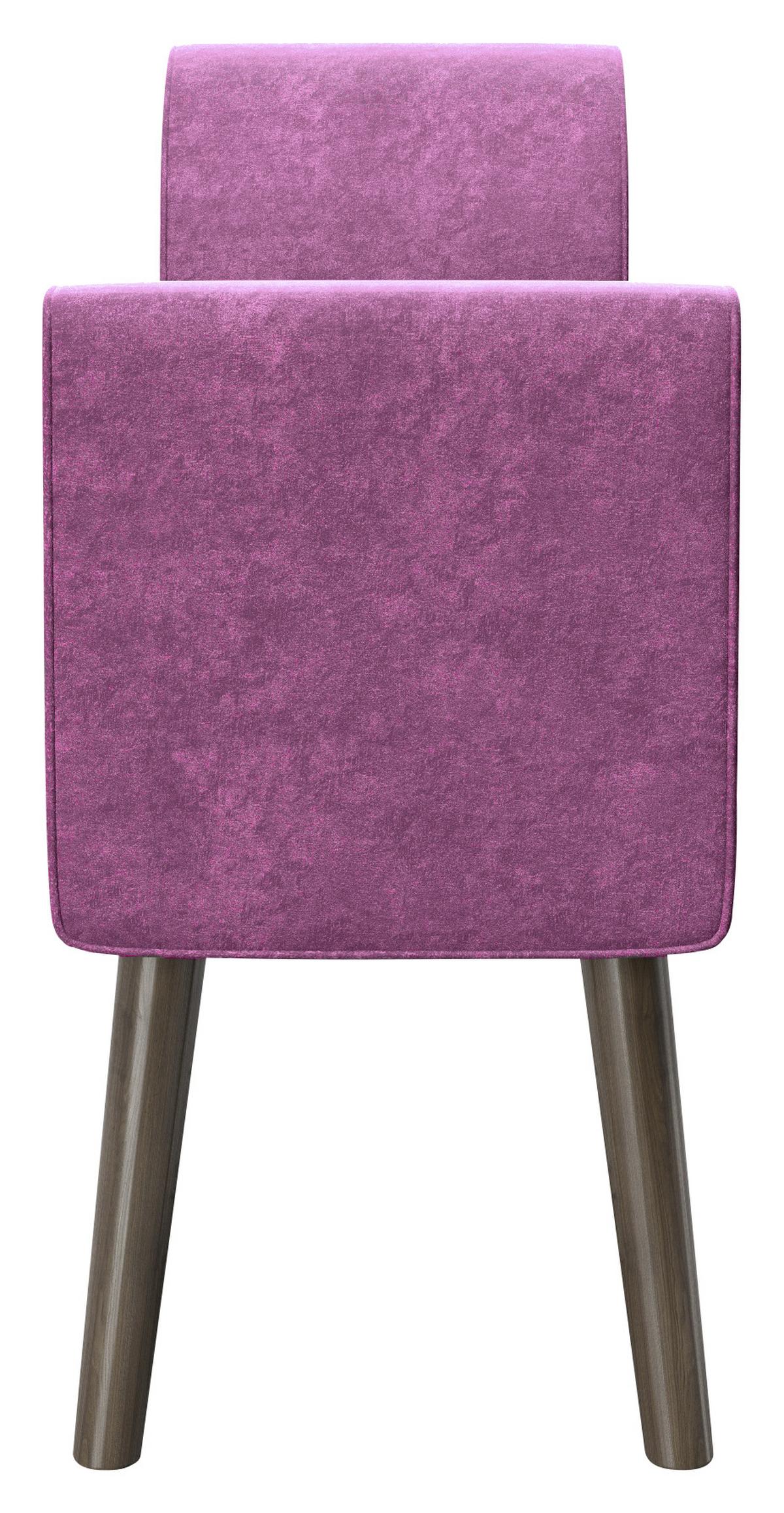 Hockerbank Tiffany Samt Lila B: 54,5 Cm - Lila/Walnussfarben, MODERN, Textil (92,7/54,50/30cm) - Playboy
