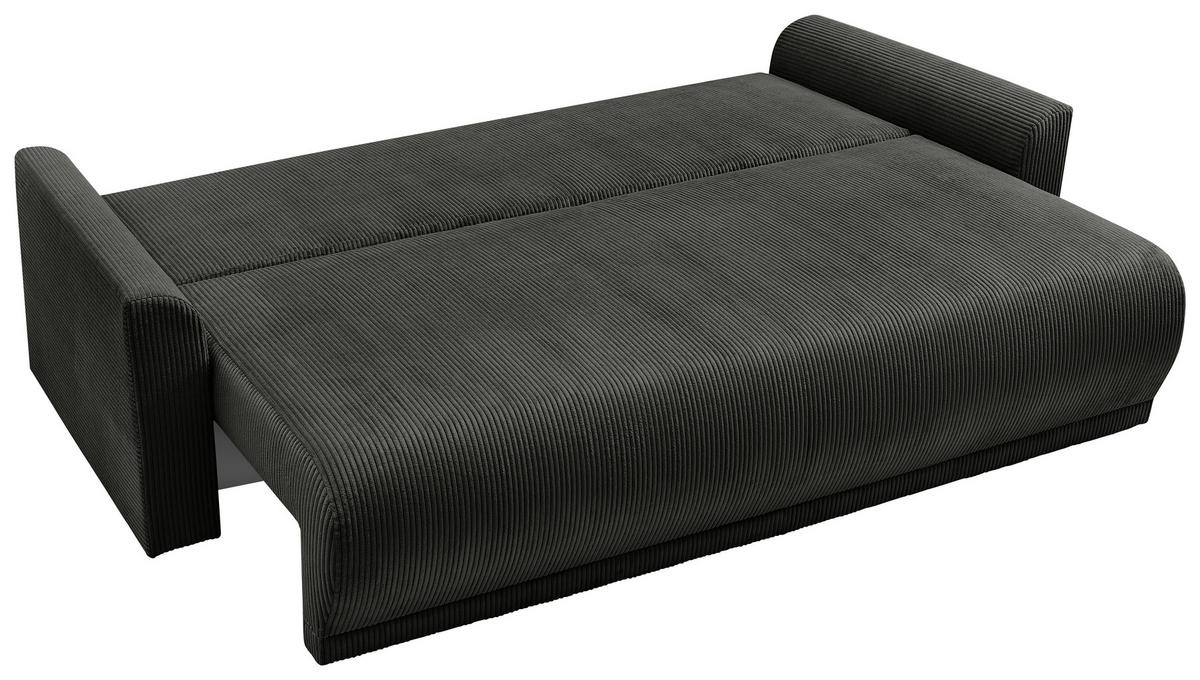 Rozkladacia pohovka KIM, čierny menčester - čierna, Modern, drevo (234/90/103cm)