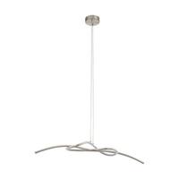 Led- Hängeleuchte Novafaltria H: 150 Cm Organische Form - Weiß/Nickelfarben, Design, Kunststoff/Metall (90/20/150cm) - Eglo