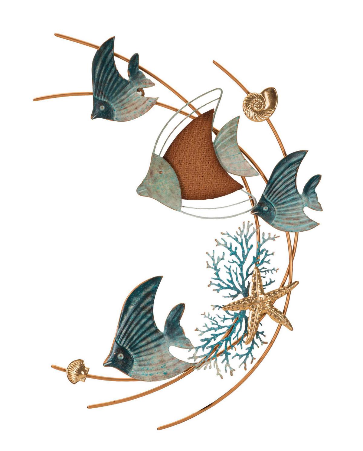 Wanddeko Dory Goldfarben, Grautöne B: 61 cm - Goldfarben/Grau, Basics, Holzwerkstoff/Metall (61/86/5cm)