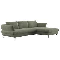 Ecksofa Balou, Grün S: 281x181 cm - Schwarz/Grün, Design, Textil (281/181cm) - Livetastic