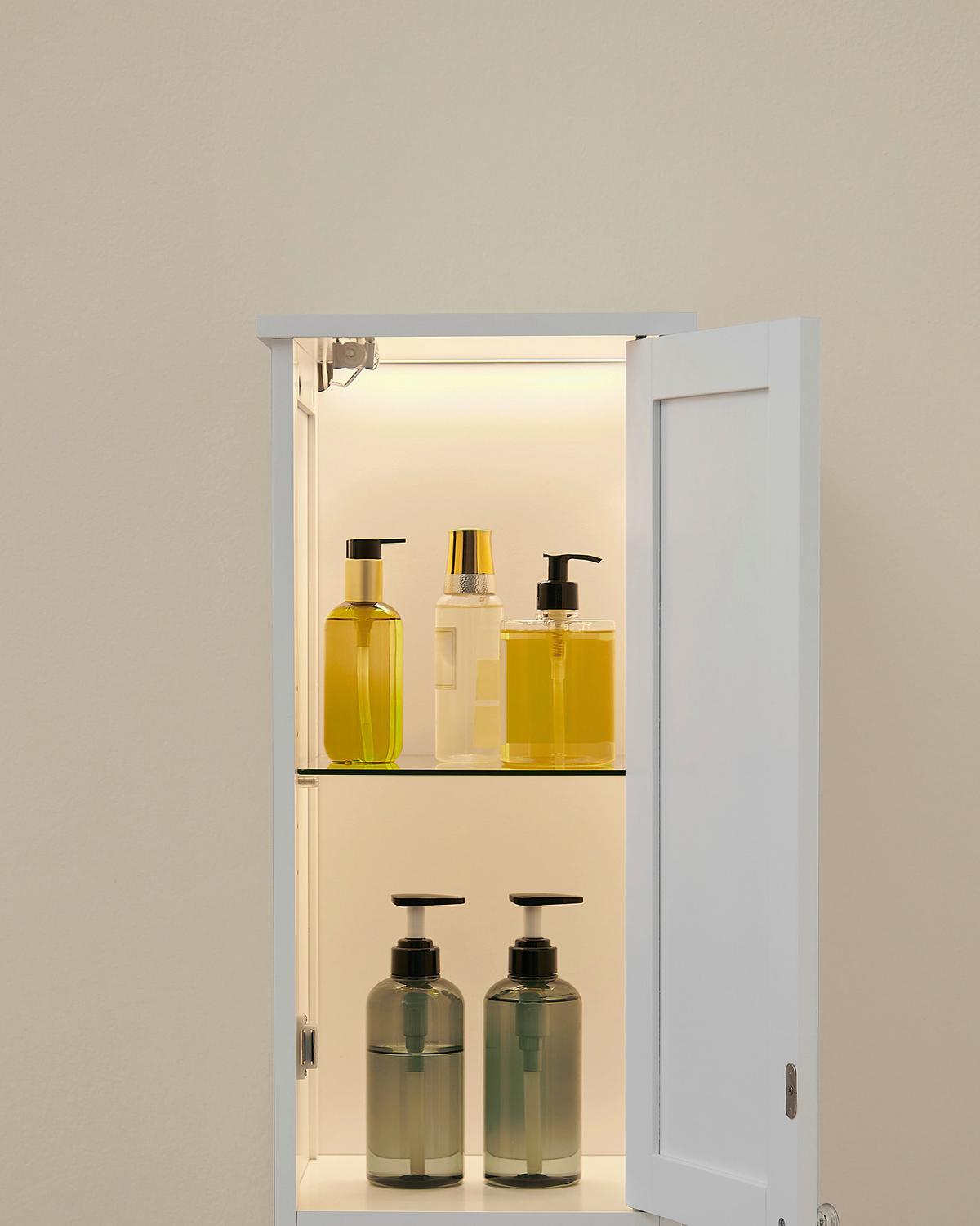 Hochschrank Bathroom Cabinet - Weiß, MODERN, Holzwerkstoff (30/170/30cm) - MID.YOU