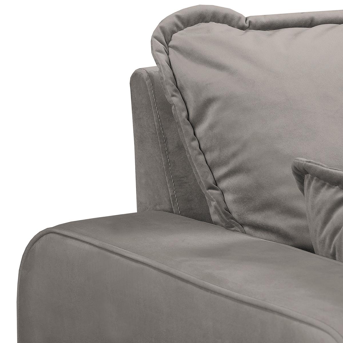 Ecksofa Beata Grau S: 230x150 cm - Wengefarben/Grau, Design, Textil (230/150cm) - Livetastic