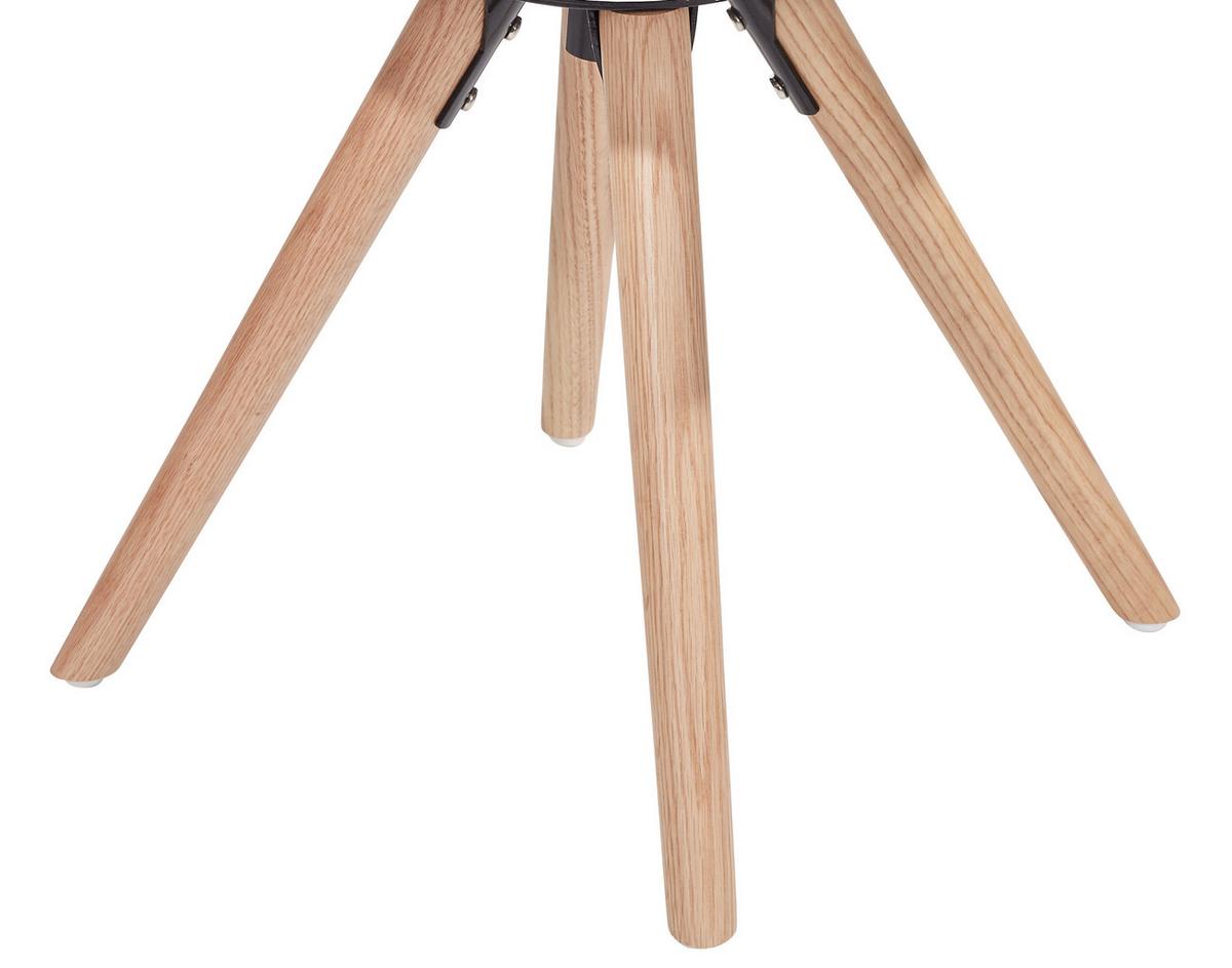 Schalenstuhl Levi Weiß Lederlook Echtholz Beine - Eichefarben/Weiß, MODERN, Holz/Kunststoff (48/81/57cm) - Ondega