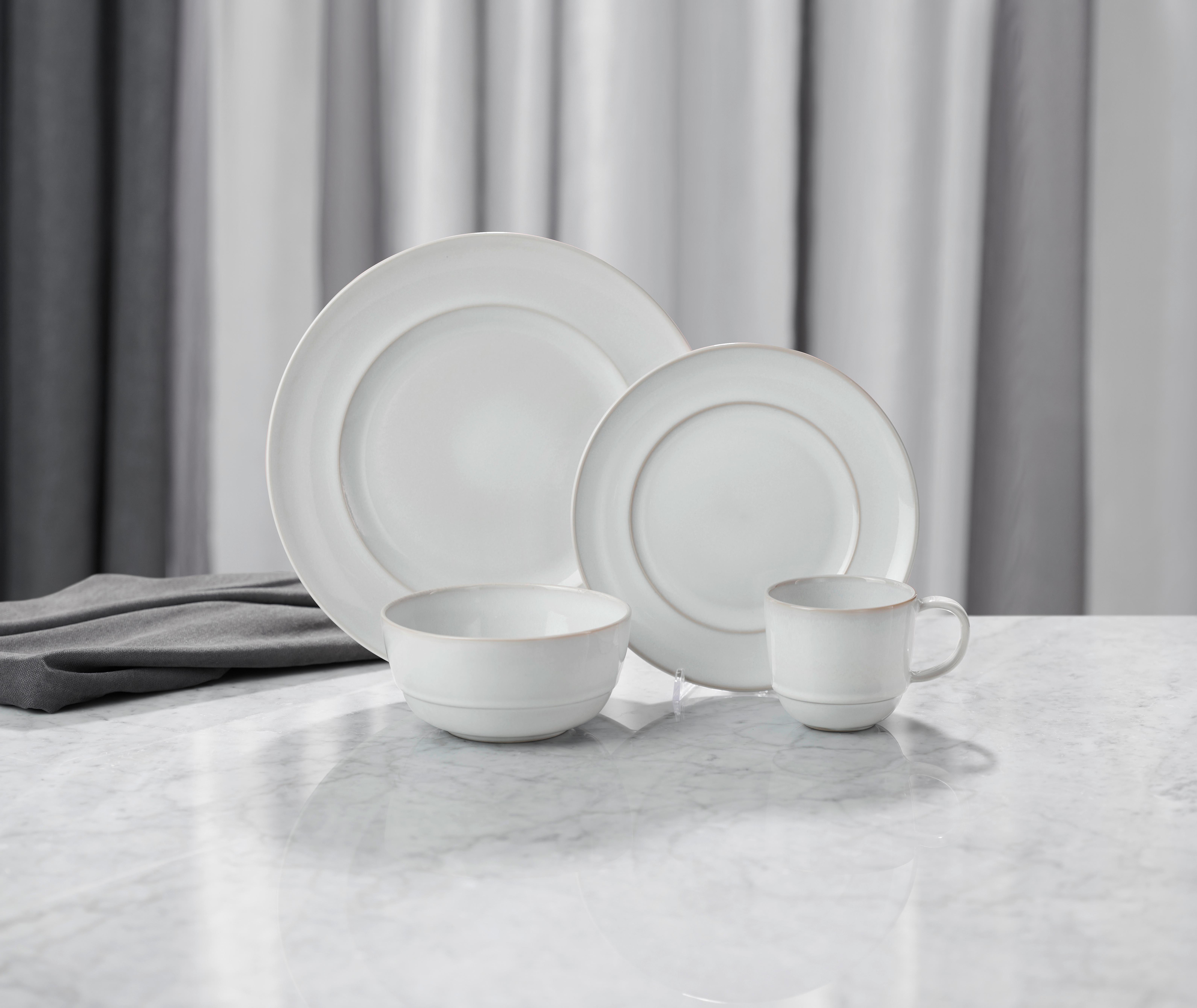 Kombinovaný Servis Vintage, 8-Dielny - biela, Romantický / Vidiecky, keramika - Premium Living