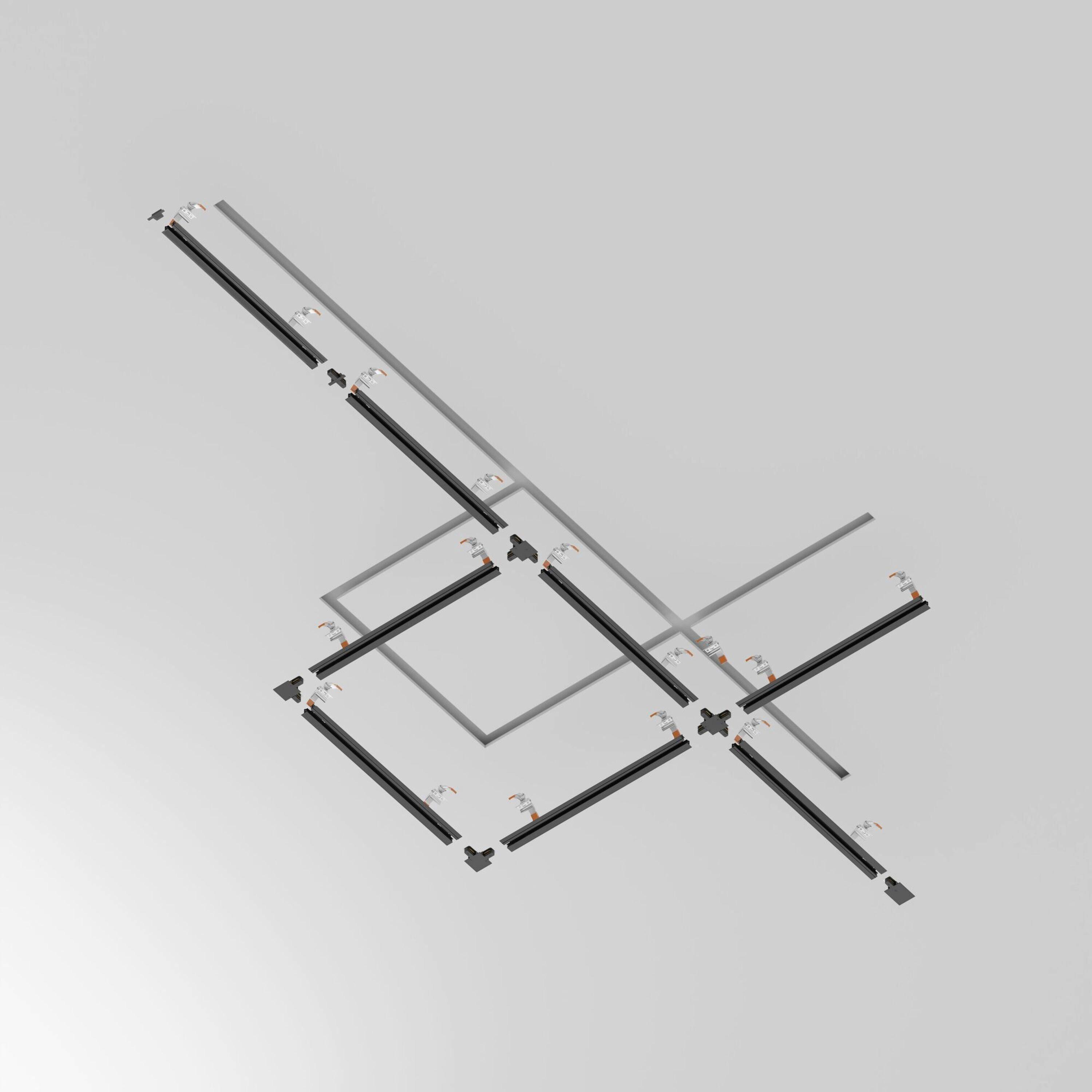 Schienensystem Track System Unity - Schwarz, Basics, Metall (6/2/200cm) - MAYTONI