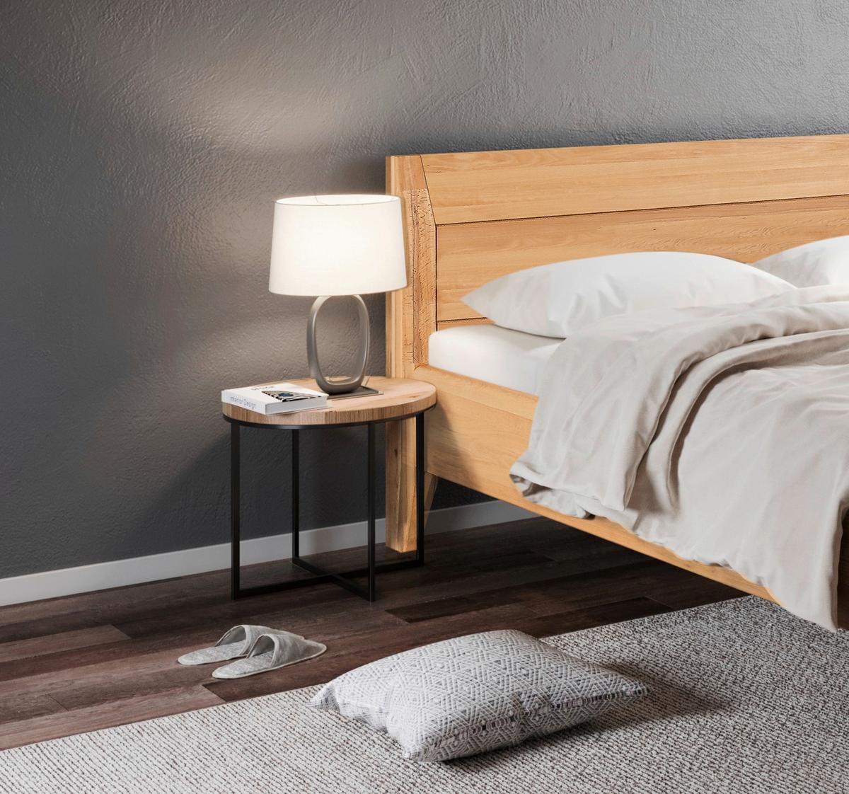 Bett Laura Naturfarben /kernbuche 160x200cm - Naturfarben/Kernbuche, MODERN, Holz (160/200cm) - MID.YOU