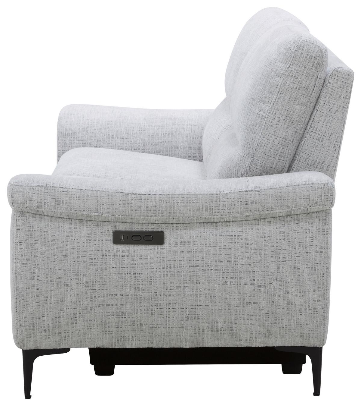 2-Sitzer Sofa Berlin Samt Grau, B: 214 cm - Schwarz/Naturfarben, MODERN, Holz/Kunststoff (216/94/95cm)