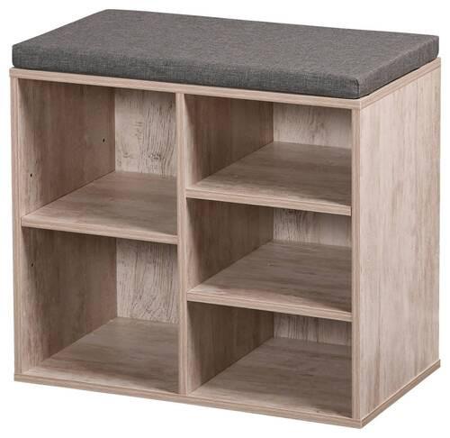 Garderobenbank Hermann B: 51,5 cm, Grau - Grau, Basics, Holzwerkstoff (51,5/29,5/48cm) - Kesper