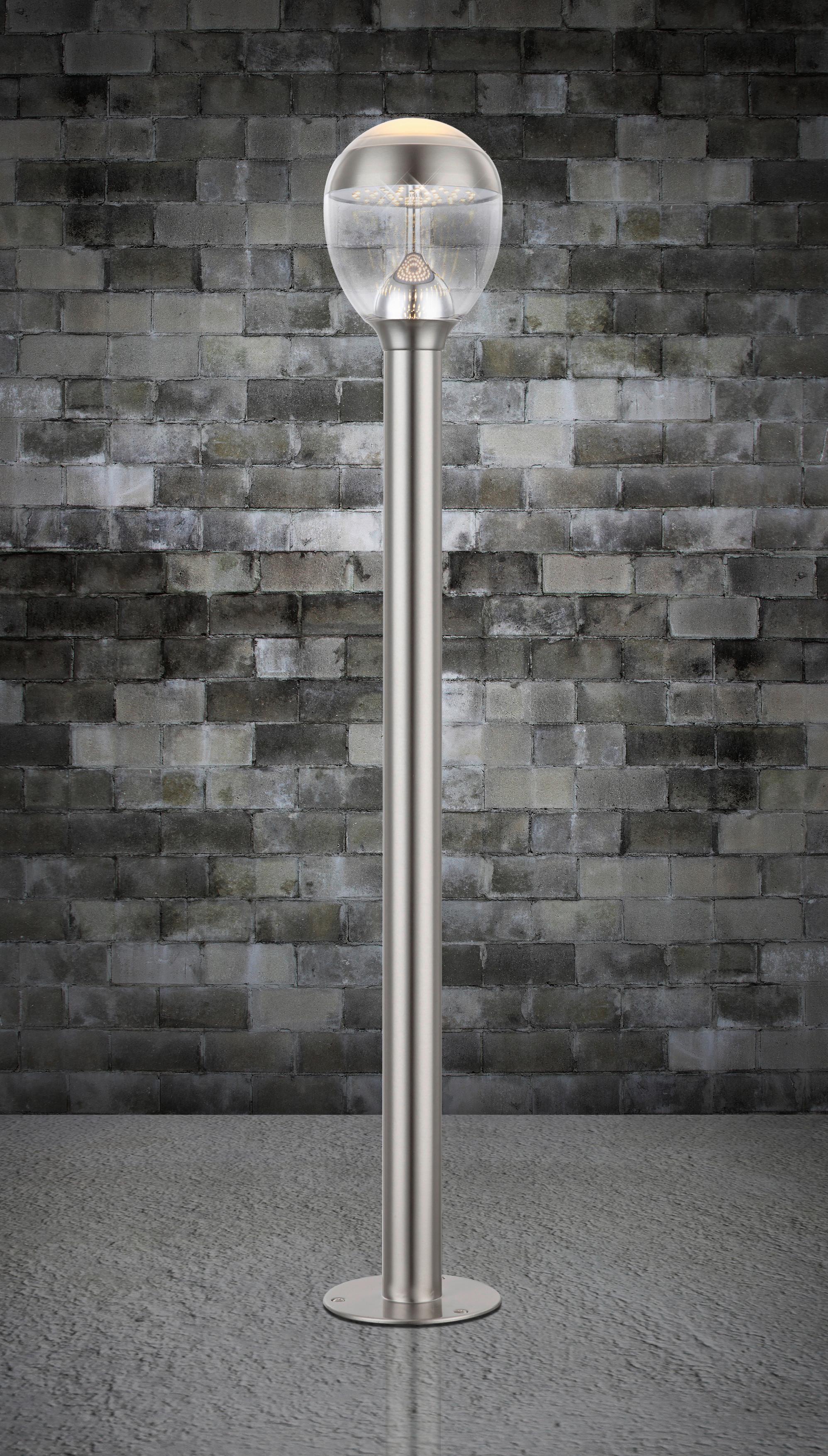 Led Außenleuchte Callisto 11 Watt Edelstahl - Klar/Silberfarben, Basics, Kunststoff/Metall (15/99cm) - Globo