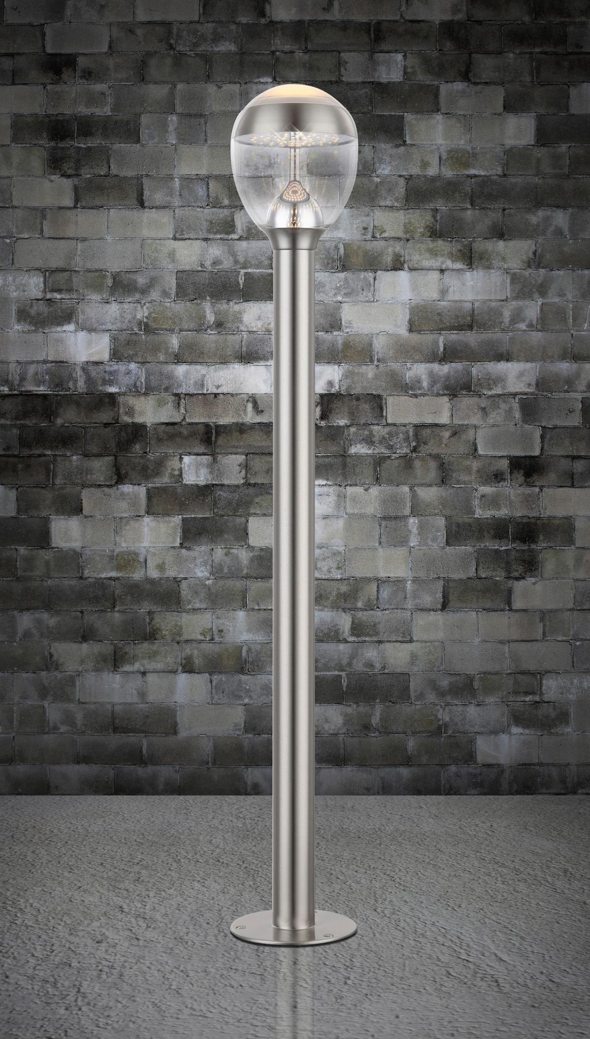 Led Außenleuchte Callisto 11 Watt Edelstahl - Klar/Silberfarben, Basics, Kunststoff/Metall (15/99cm) - Globo