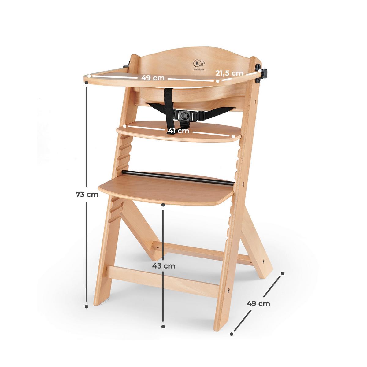 Hochstuhl Enock Buchefarben, B/H/T: 49x73x49cm - Buchefarben, Basics, Holz (49/73/49cm) - Kinderkraft