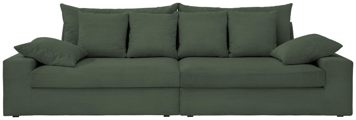 Viersitzer-sofa Avellino Grün B: 308 Cm - Schwarz/Grün, MODERN, Textil (308/80/140cm) - Livetastic