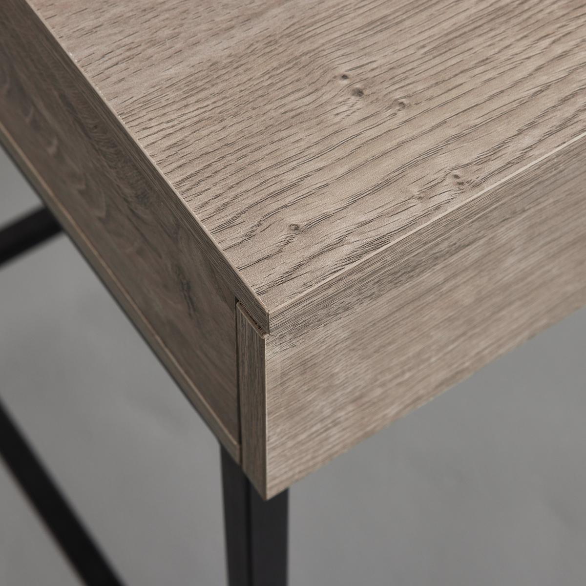 Písací stôl CARA 120x50 cm orech dekor - čierna/farba vlašského orecha, Modern, kov (120/50/76cm) - Bessagi Home