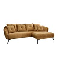 Ecksofa Baggio Mit Kissen Textil Gelb - Gelb/Schwarz, MODERN, Holz/Textil (277/162cm) - Livetastic