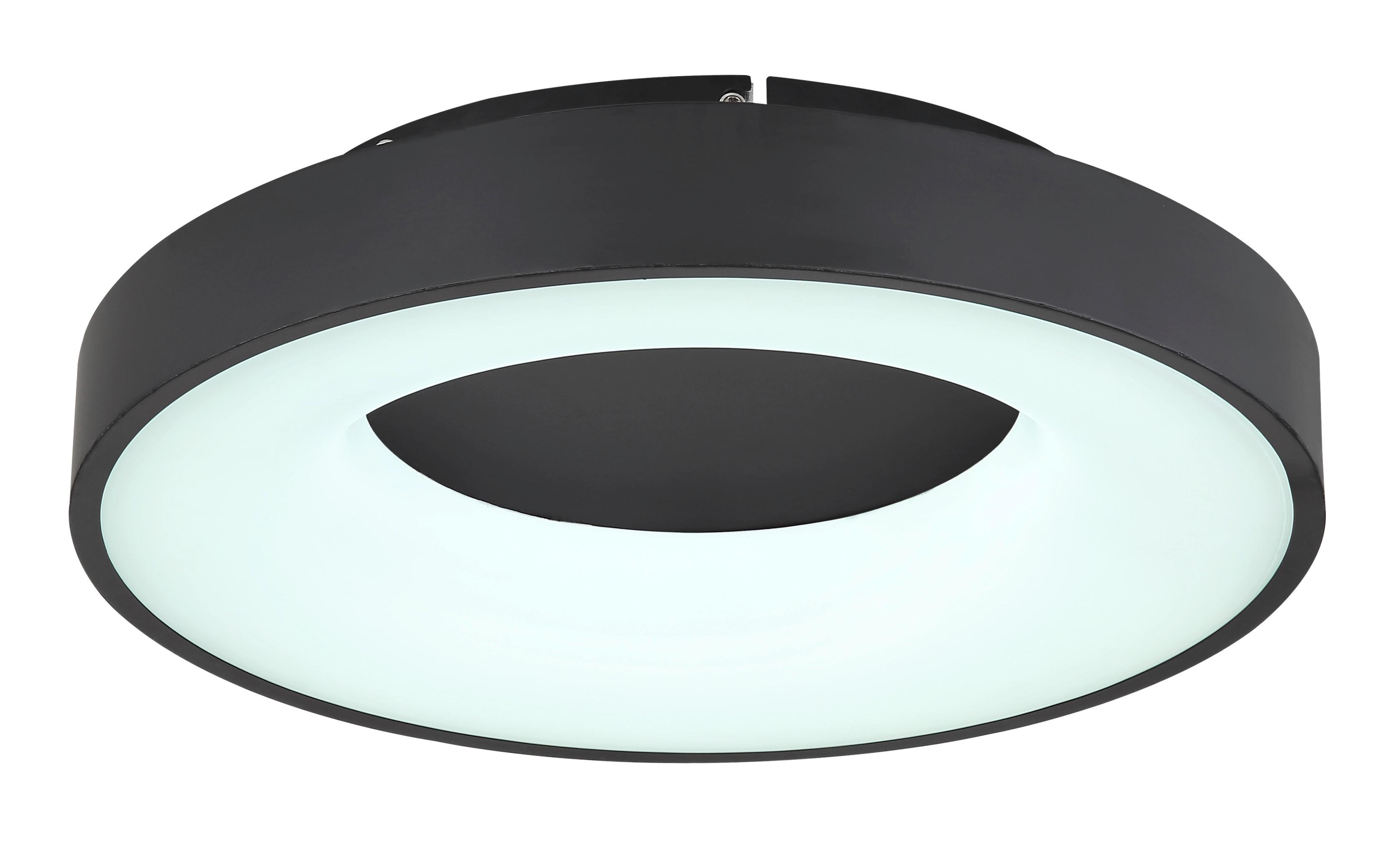 Led-deckenleuchte 41758-30b - Opal/Schwarz, Design, Kunststoff/Metall (40/10cm) - Globo