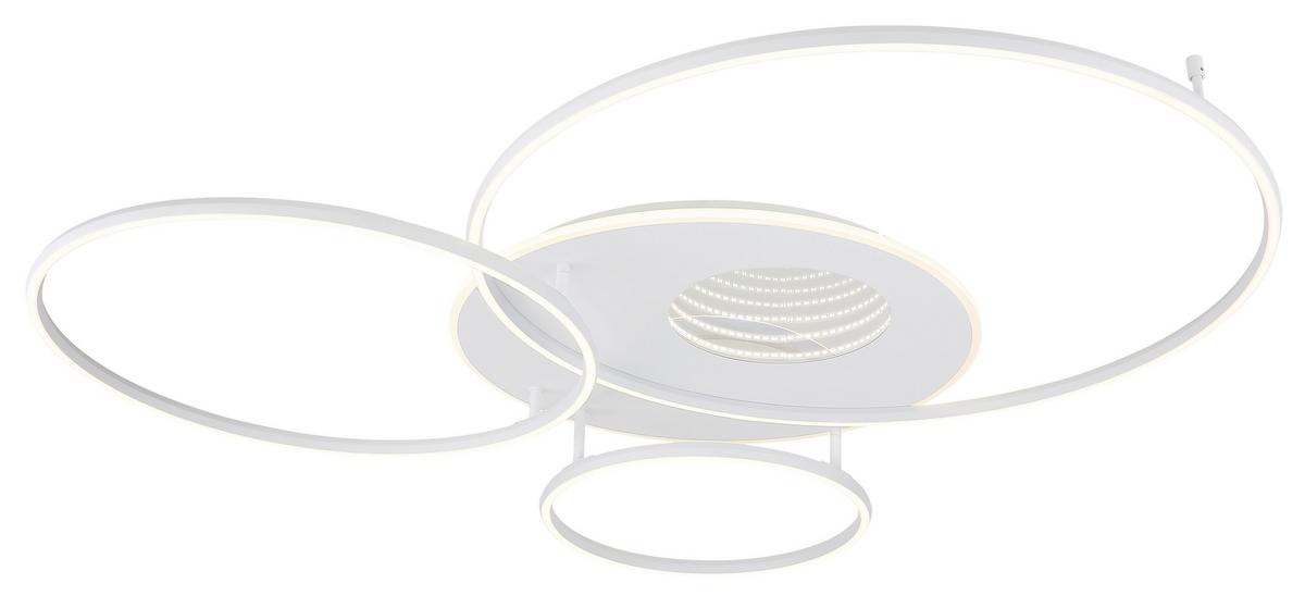 LED-Deckenleuchte Memory-Funktion - Weiß, Design, Kunststoff/Metall (126,4/105,3/13cm) - Globo