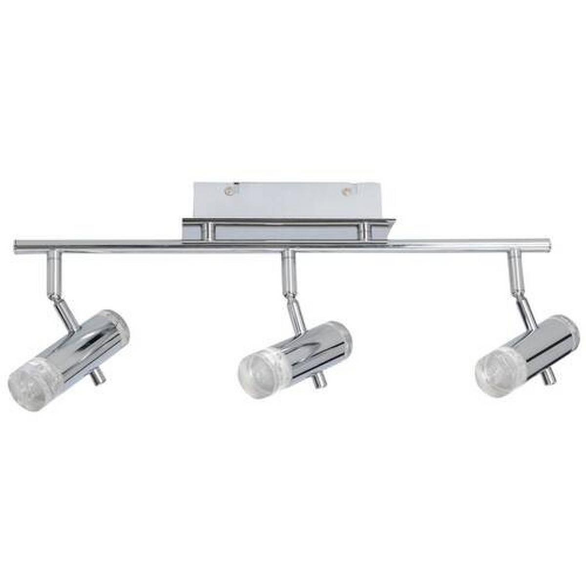 Strahler Garda 3-Flammig L: 46 cm - Chromfarben/Klar, Basics, Kunststoff/Metall (8,5/17cm) - Näve