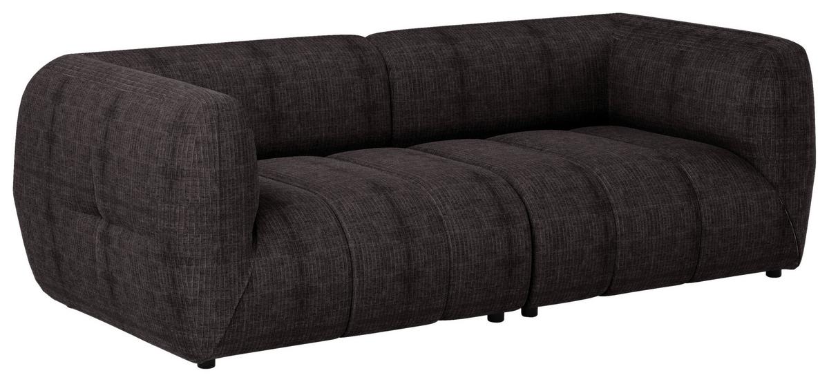 Sofa Laos Braun/schwarz, 240 Cm - Schwarz/Braun, Design, Textil (240/80/95cm) - MID.YOU