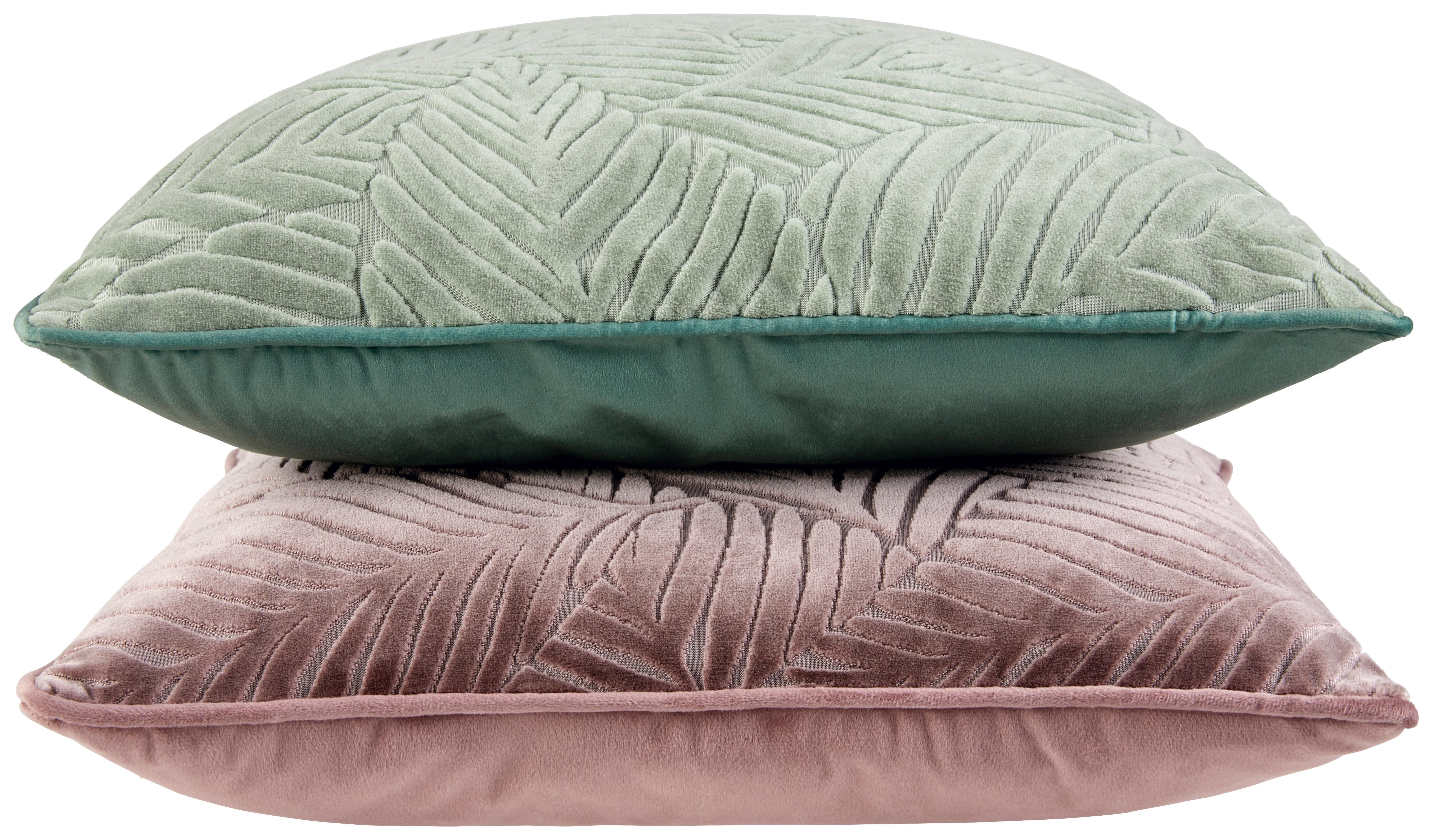 Zierkissen Delia 45x45 cm Polyester Grün mit Zipp - Grün, MODERN, Textil (45/45cm) - Luca Bessoni