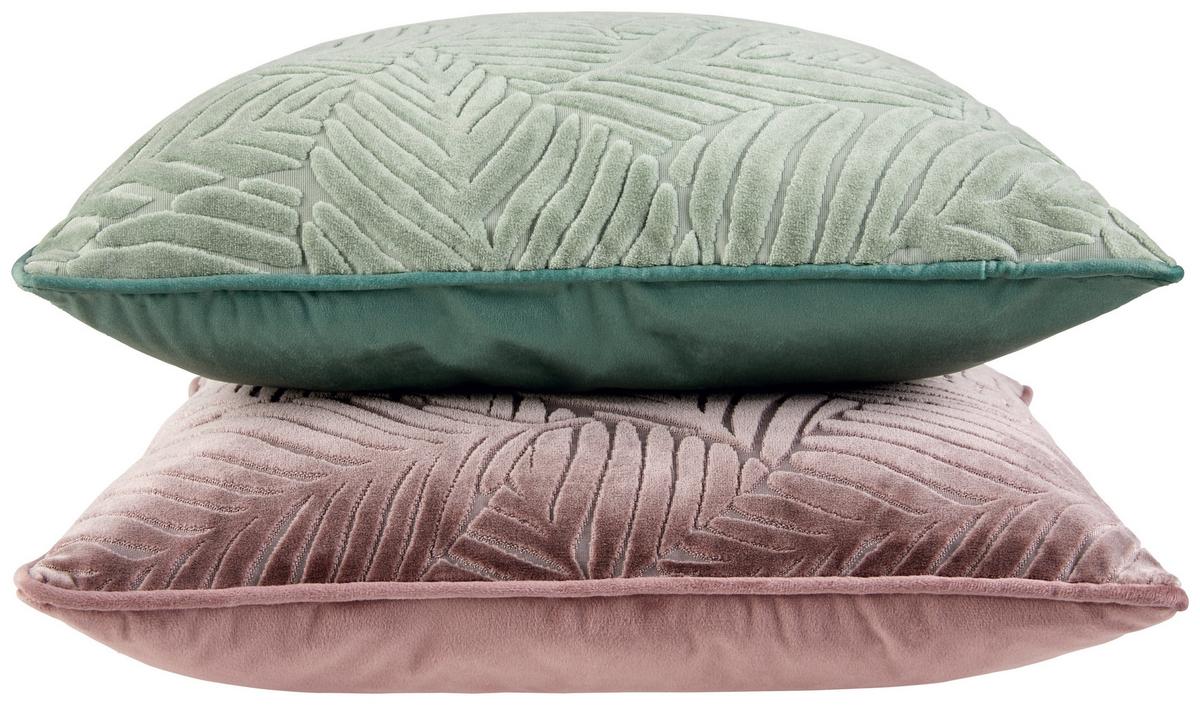 Zierkissen Delia 45x45 Cm Polyester Grün Mit Zipp - Grün, MODERN, Textil (45/45cm) - Luca Bessoni