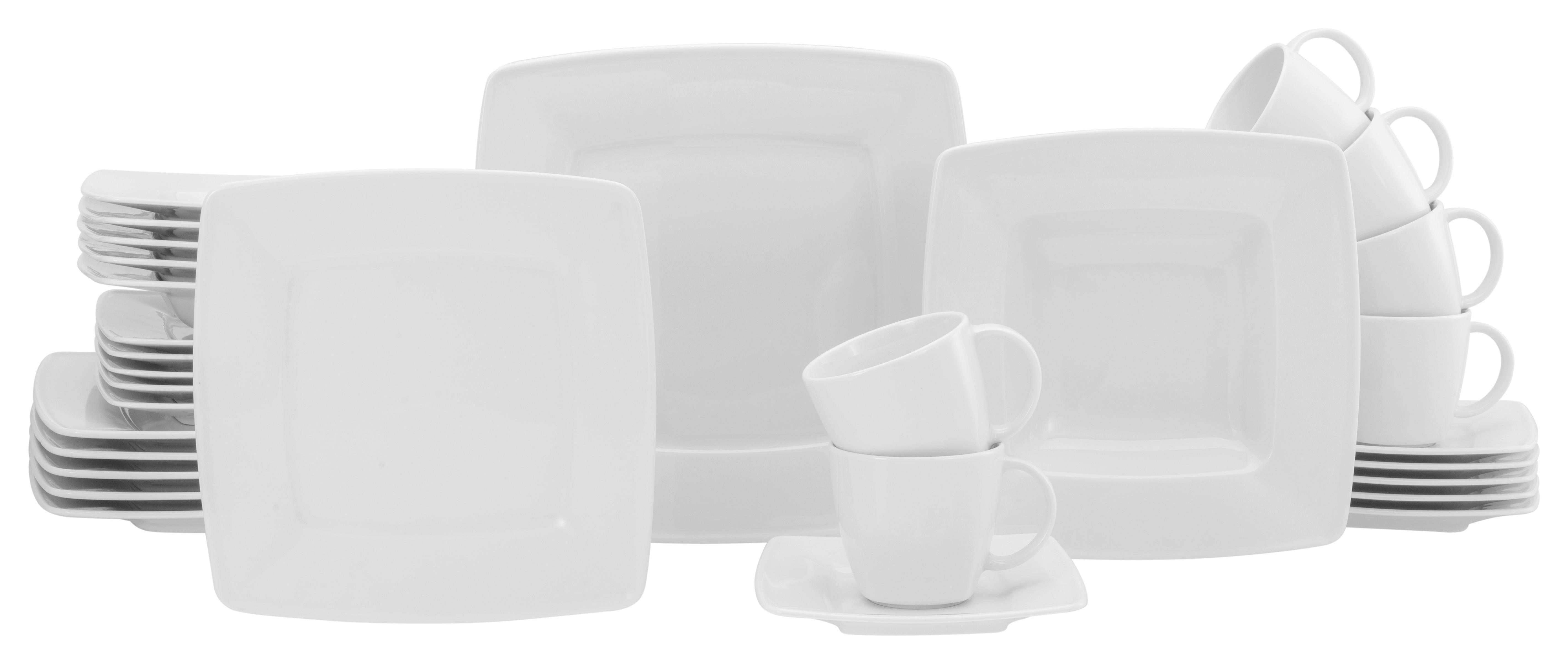 Kombiservice Victoria Porzellan 6 Personen - Weiß, Basics, Keramik - Creatable