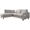 Ecksofa Molly Grau S: 198x233 cm - Schwarz/Grau, Textil (198/233cm) - MID.YOU