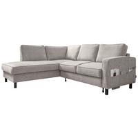 Ecksofa Molly Grau S: 198x233 cm - Schwarz/Grau, Textil (198/233cm) - MID.YOU