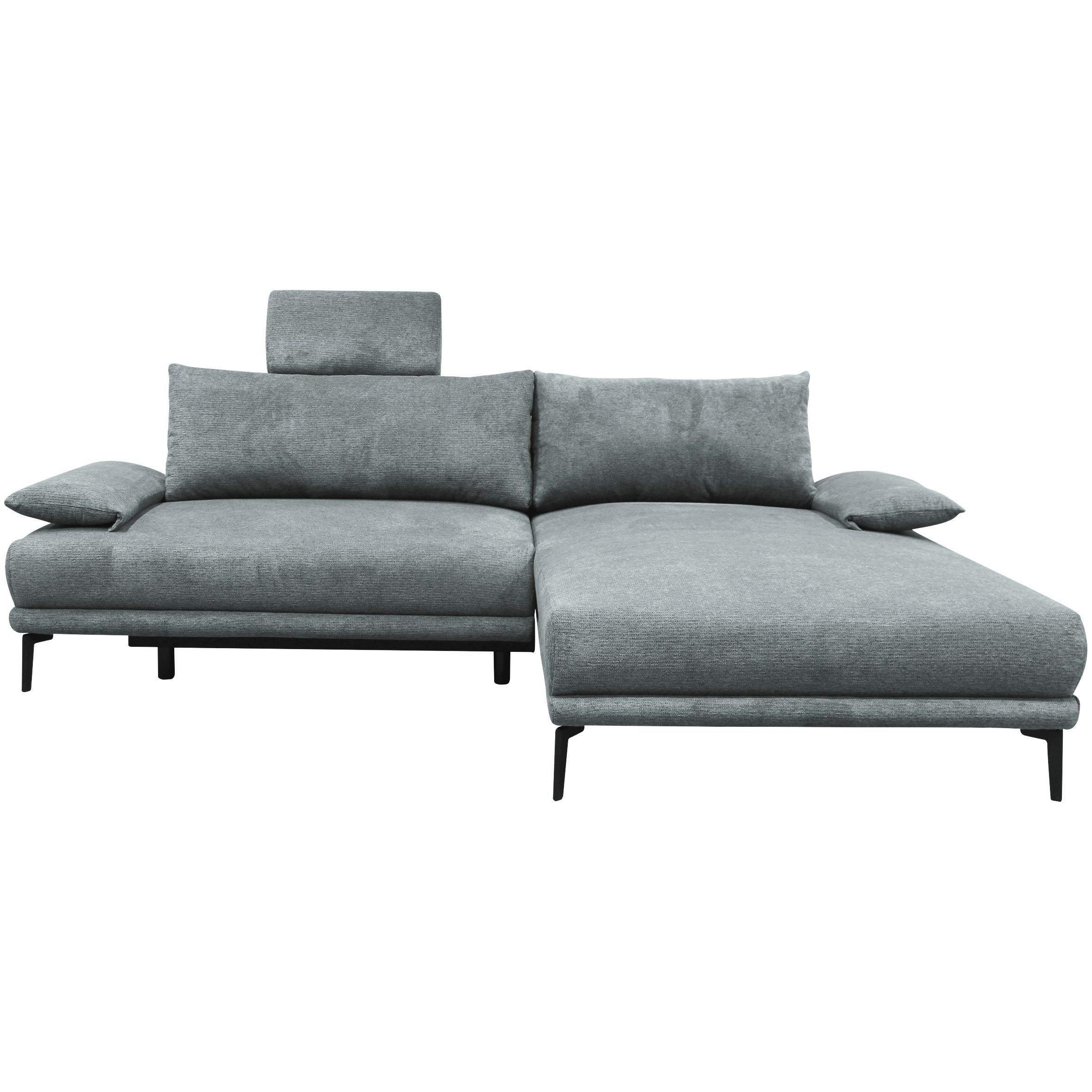 Ecksofa Mit Bettkasten Lagacy 260x192 Cm Webstoff Grau - Schwarz/Grau, Design, Textil (260/192cm) - MID.YOU