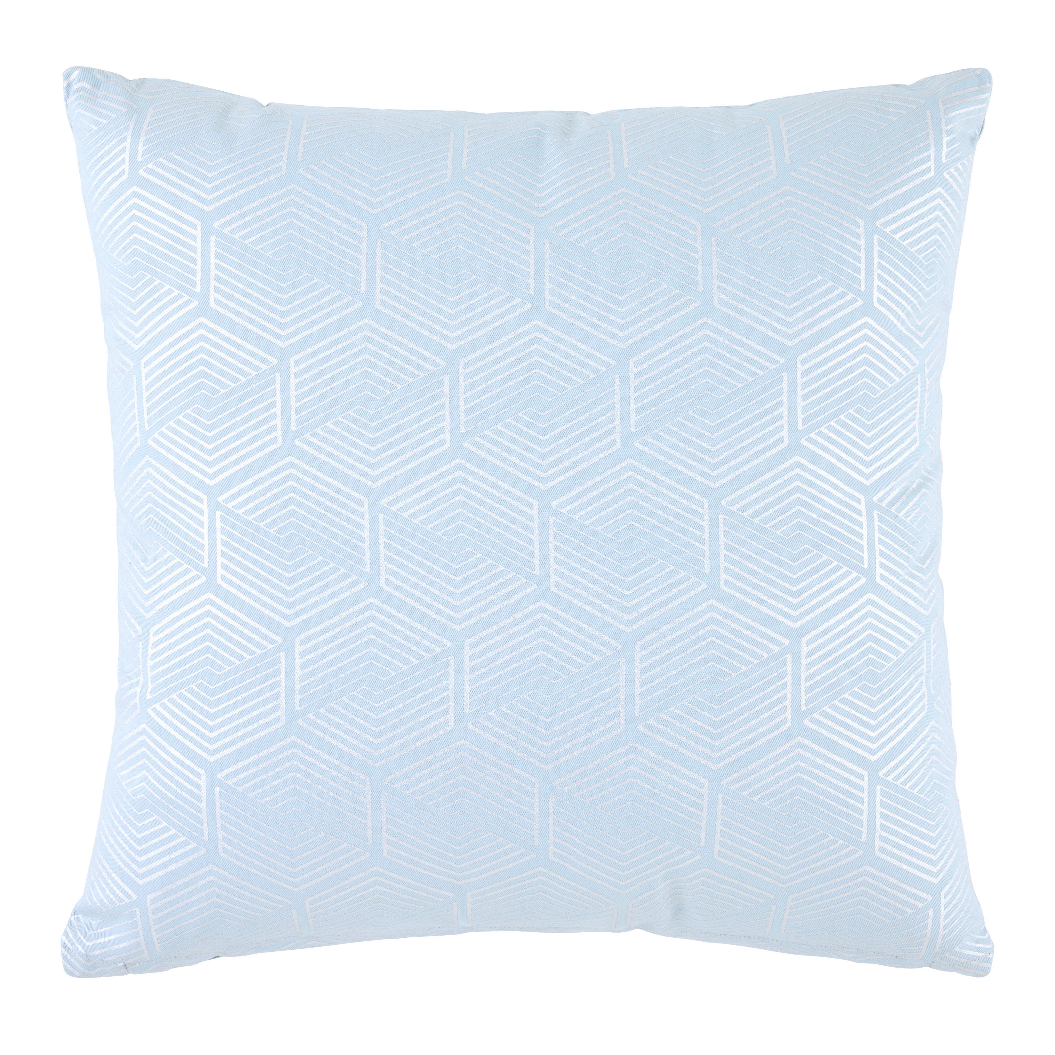 DEKORAČNÝ VANKÚŠ SHINY GRAFIK -EXT- - svetlomodrá/strieborná, Romantik / Landhaus, textil (45/45cm) - Mömax