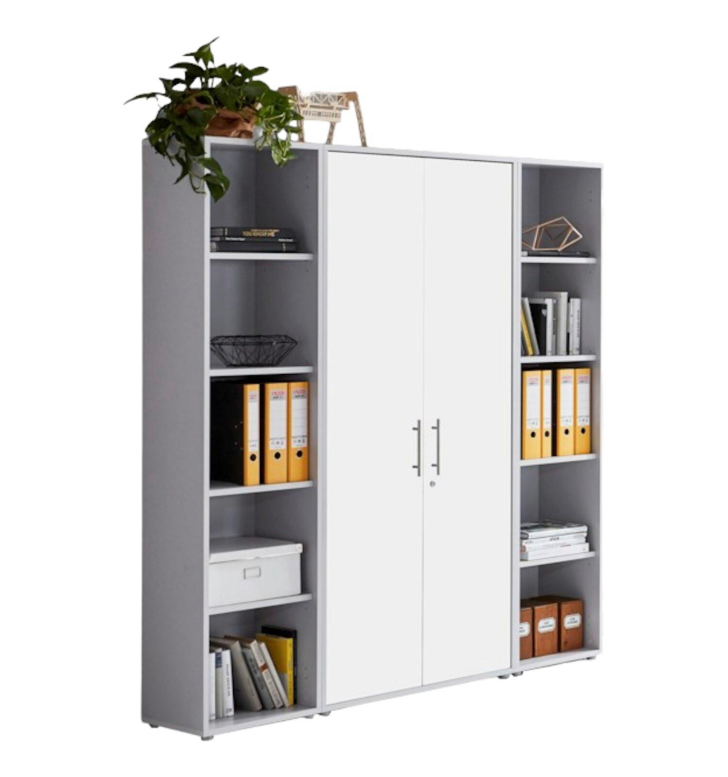 Office Edition B: 173 Cm Grau/weiß - Weiß/Grau, MODERN, Holzwerkstoff (173/186/33cm) - MID.YOU