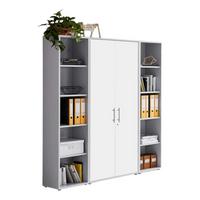 Office Edition B: 173 Cm Grau/weiß - Weiß/Grau, MODERN, Holzwerkstoff (173/186/33cm) - MID.YOU
