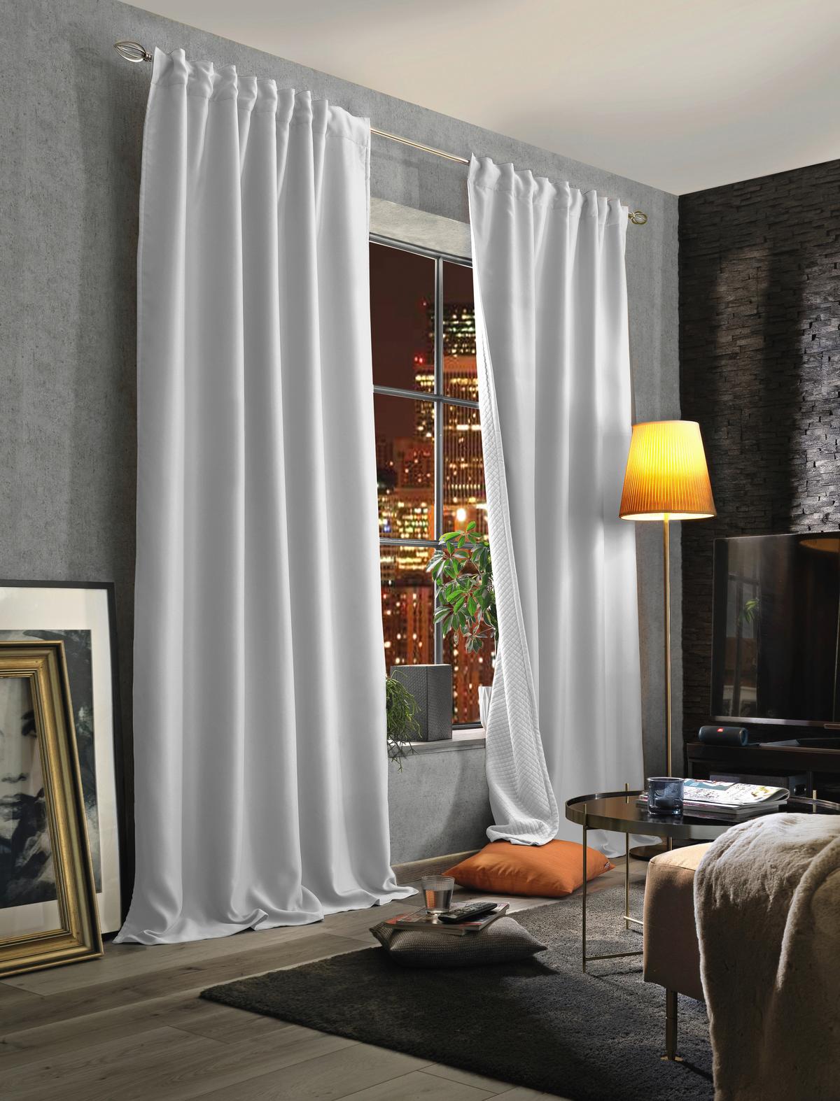 Lärmschutzvorhang Weiß B: 135 Cm - Weiß, KONVENTIONELL, Textil (135/245cm)