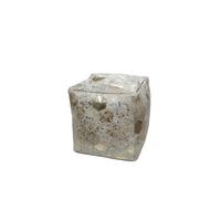 Pouf Dazzle Creme/Goldfarben B: 45 cm - Goldfarben/Creme, Design, Leder (45/45/45cm) - Kayoom