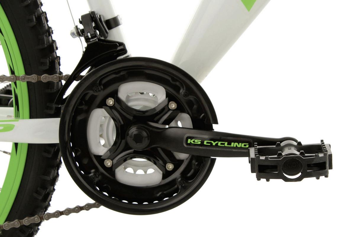 Mountainbike Fully 26 Zoll Bliss 21 Gänge - Weiß/Grün, Basics, Metall (180/70/80cm) - KS Cycling