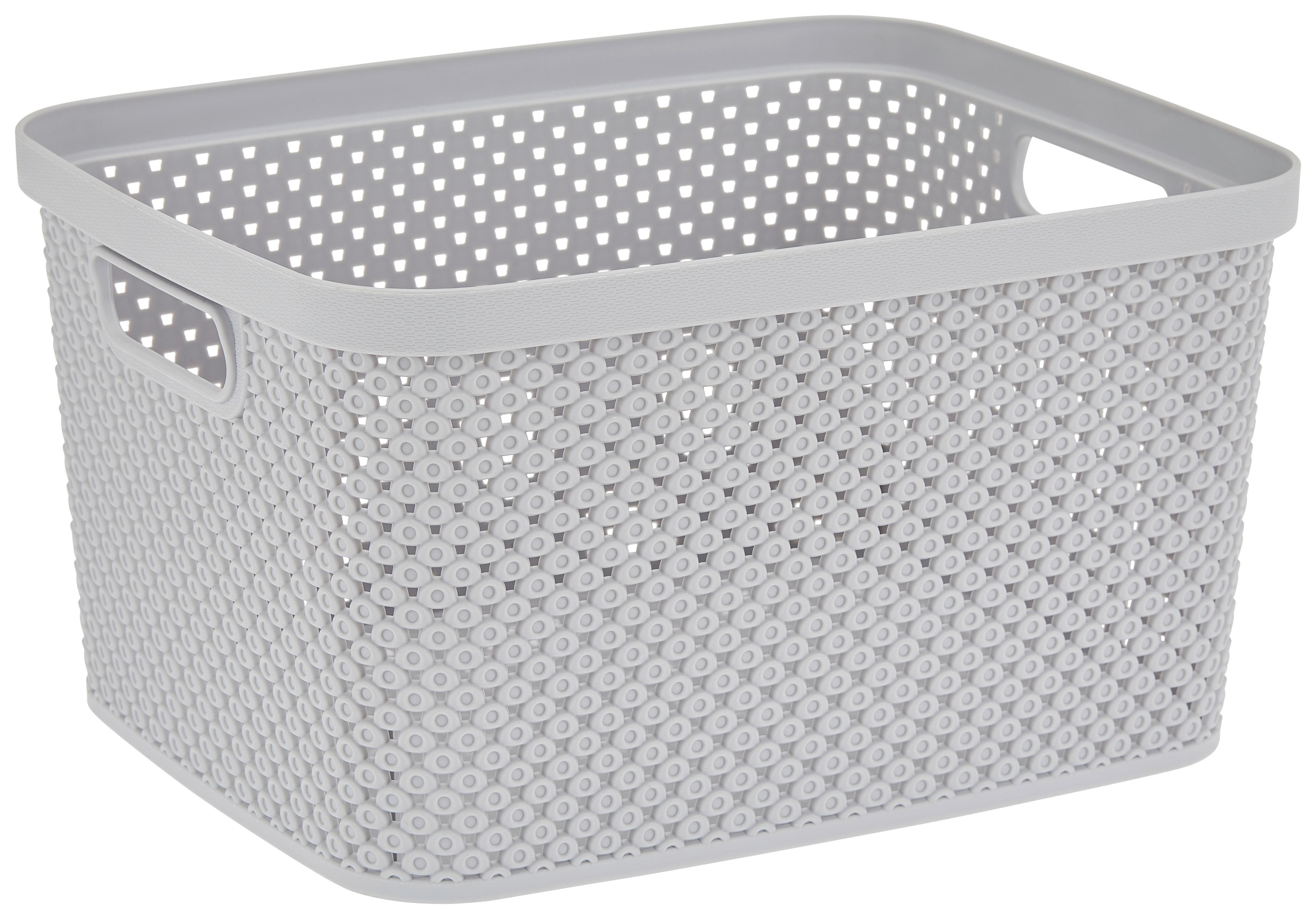 Aufbewahrungskorb Diamond 27x15 cm Kunststoff Hellgrau - Grau, Basics, Kunststoff (27/22/15cm) - Luca Bessoni