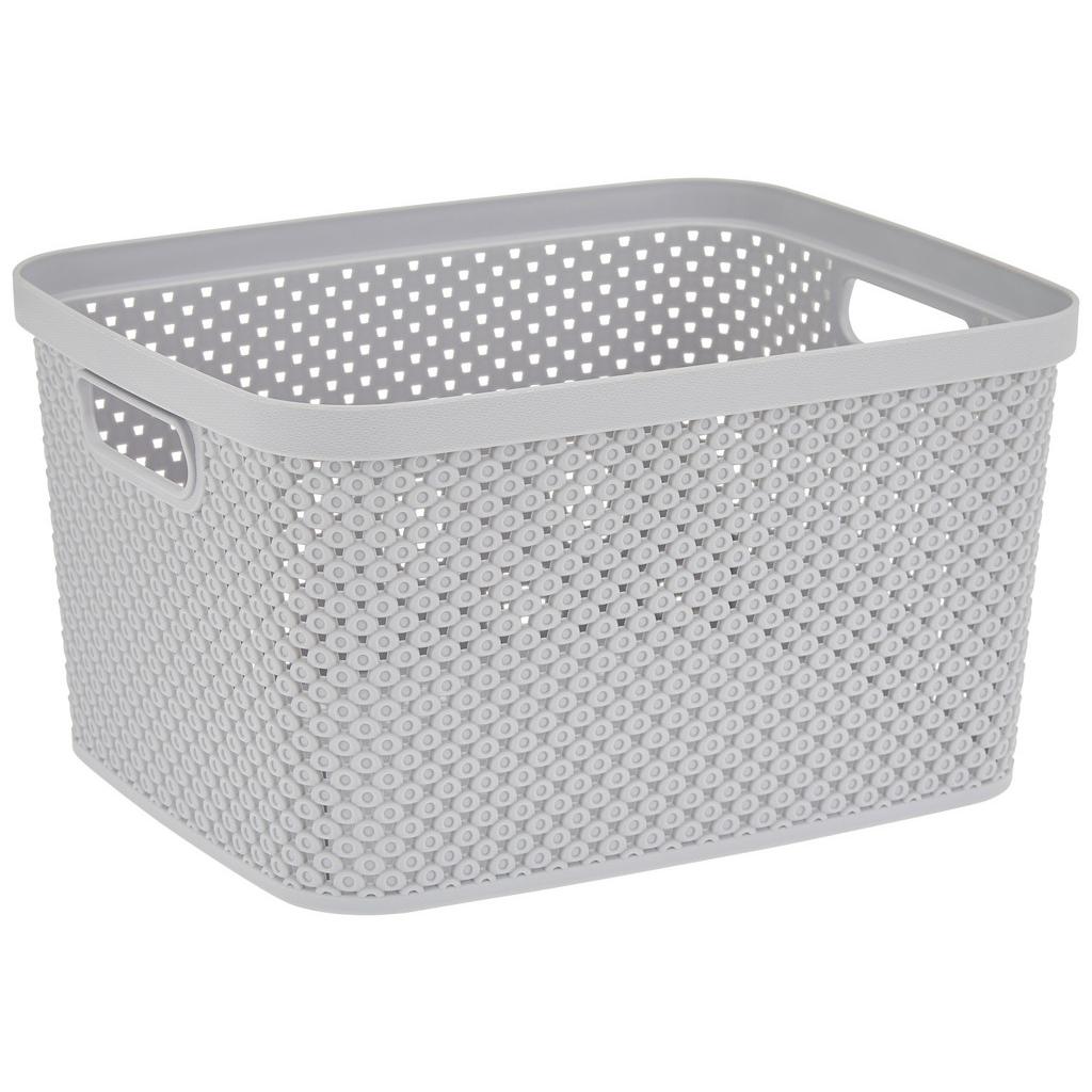 Aufbewahrungskorb Diamond 27x15 cm Kunststoff Hellgrau