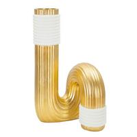Vase Bann Big Goldfarben, Weiß B: 14,5 cm - Goldfarben/Weiß, Basics, Kunststoff (14.5/25/13cm)