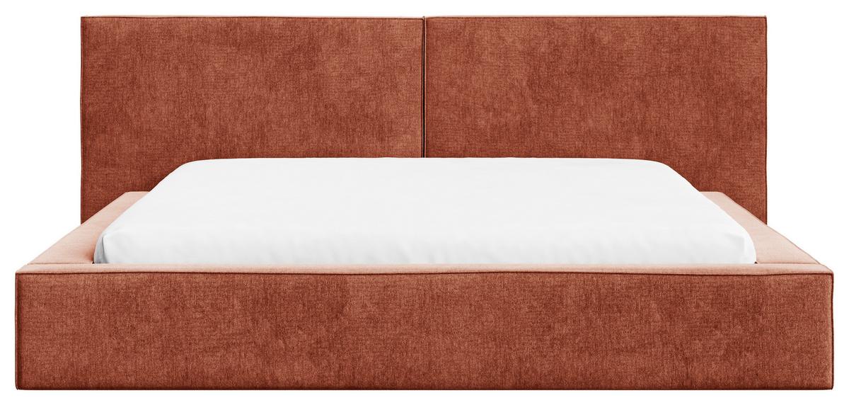 Polsterbett Jasmine mit Bettkasten 140x200 - Terracotta/Schwarz, MODERN, Holz (140/200cm) - Livetastic