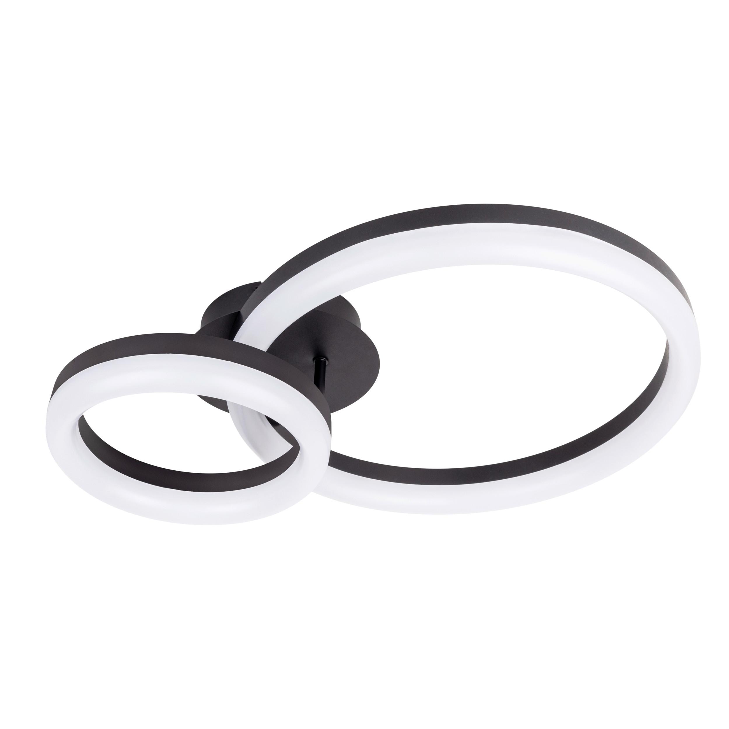 Led-deckenleuchte 7096922 Circulo - Schwarz/Weiß, KONVENTIONELL, Kunststoff/Metall (53/40/14cm) - Näve