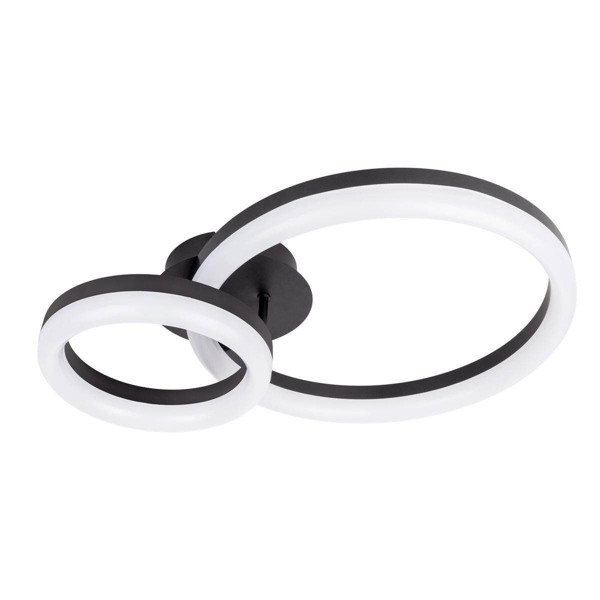 LED-Deckenleuchte 7096922 Circulo - Schwarz/Weiß, KONVENTIONELL, Kunststoff/Metall (53/40/14cm) - Näve