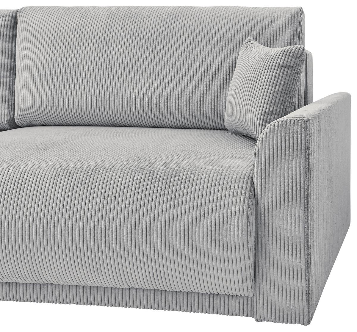 Rohová sedačka KIM L160, oboustranná, šedý manšestr - šedá/černá, Moderní, dřevo/textil (233/160cm)